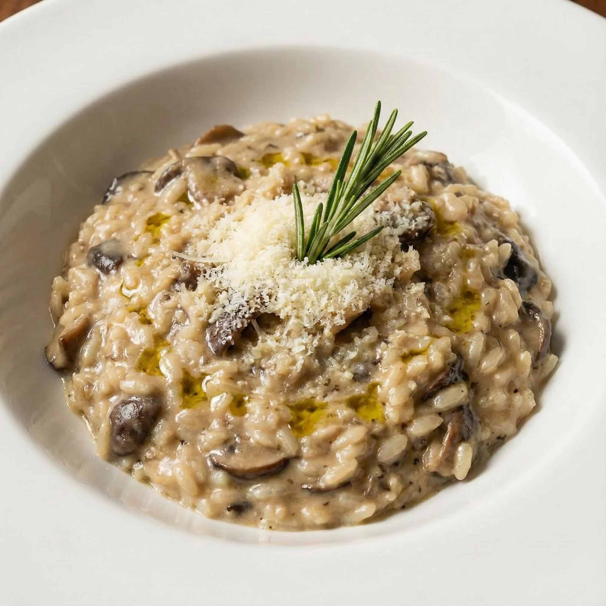 Mushroom Risotto with Parmesan and Rosemary